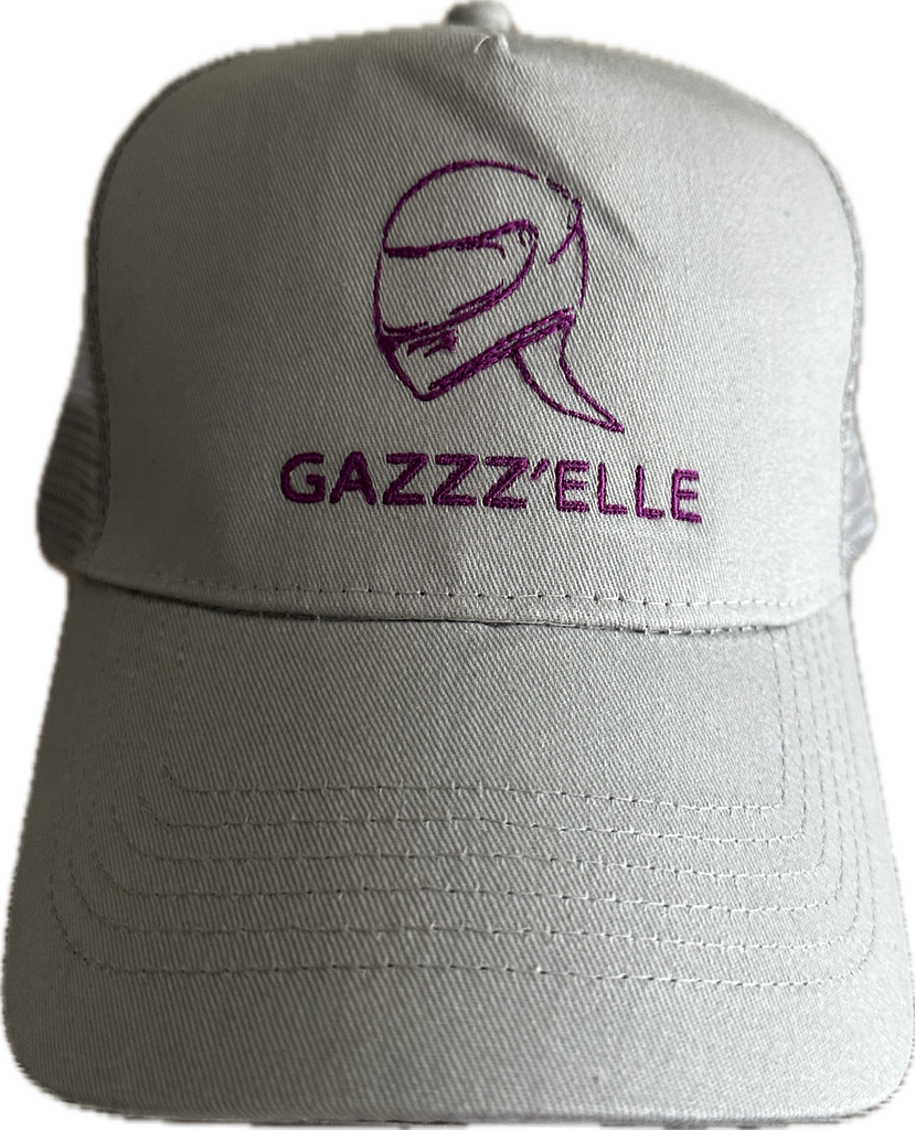 Casquette grise brodé rose