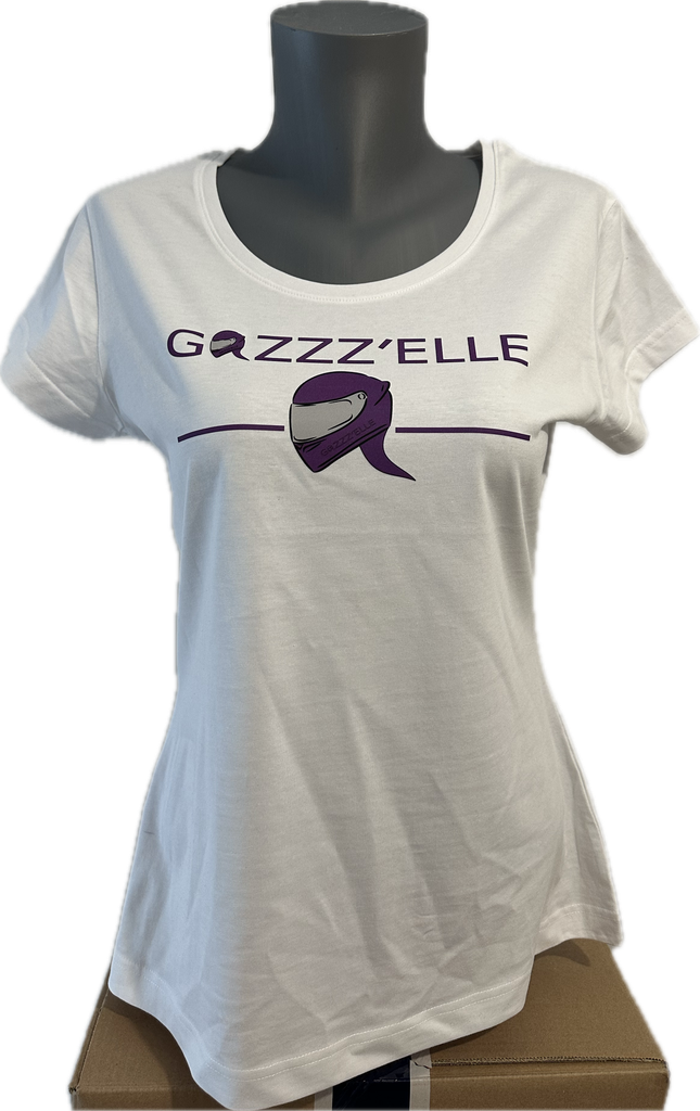 T-shirt GAZZZ'ELLE ONE Blanc et Violet foncé