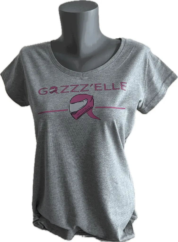 T-shirt GAZZZ'ELLE ONE gris et rose