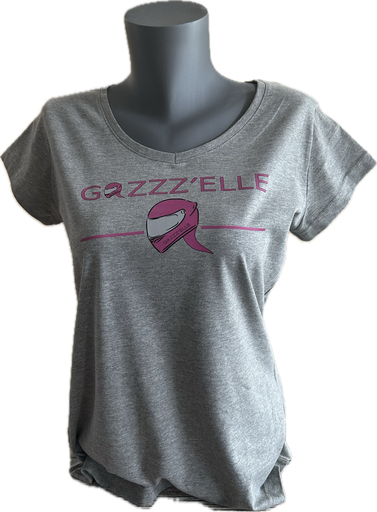 T-shirt GAZZZ'ELLE ONE gris et rose